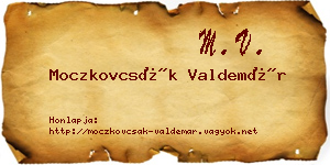 Moczkovcsák Valdemár névjegykártya
